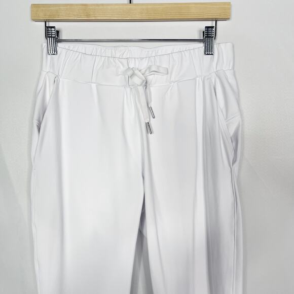 New Womens Small S White Joggers Pants Pockets Sweatpants Drawstring Lounge - Picture 3 of 9